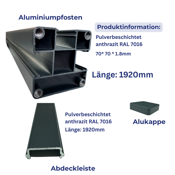 WPC Alupfosten zum Aufschrauben