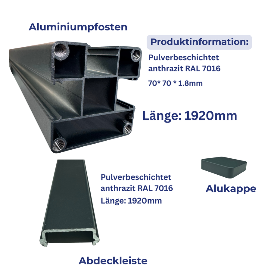 WPC Alupfosten zum Einbetonieren